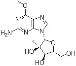 2'-C-甲基-6-O-甲基鸟苷分子结构 (CAS 714249-80-6)