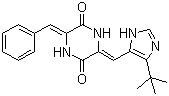 (3Z,6Z)-3-[(5-叔丁基-1H-咪唑-4-基)亚甲基]-6-(苯亚甲基)-2,5-哌嗪二酮分子结构 (CAS 714272-27-2)