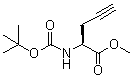 structure of CAS# 71460-02-1, (2S)-2-[[叔丁氧羰基]氨基]-4-戊炔酸酸甲酯
