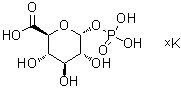 alpha-D-吡喃葡萄糖醛酸 1-(磷酸二氢酯)钾盐分子结构 (CAS 71662-14-1)