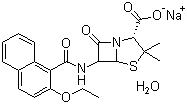 structure of CAS# 7177-50-6, Nafcillin sodium salt monohydrate
