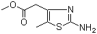 (2-氨基-5-甲基-1,3-噻唑-4-基)乙酸甲酯分子结构 (CAS 72054-60-5)