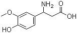 structure of CAS# 72076-93-8, 3-氨基-3-(3-甲氧基-4-羟基苯基)丙酸