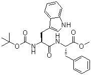 structure of CAS# 72156-62-8, N-[N-[叔丁氧羰基]-L-色氨酰基]-L-苯丙氨酸甲酯