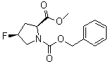 structure of CAS# 72180-14-4, (2S,4S)-1-(苄氧羰基)-2-(甲氧羰基)-4-氟吡咯烷