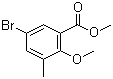 structure of CAS# 722497-32-7, 5-溴-2-甲氧基-3-甲基苯甲酸甲酯