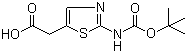 structure of CAS# 723278-39-5, [2-[(tert-Butoxycarbonyl)amino]-1,3-thiazol-5-yl]acetic acid