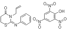CAS 登录号：7237-88-9, 3-烯丙基四氢-2-(苯基亚胺基)-4H-1,3-噻嗪-4-酮苦味酸盐