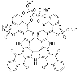 CAS # 72379-60-3, 23,30-Dihydro-7,12,17,22-tetrakis(sulfooxy)-5H-tetranaphtho[2,3-a:2',3'-a':2'',3''-i:2''',3'''-i']pyrrolo[2,3-c:5,4-c']dicarbazole-5,24,29,31(6H)-tetrone tetrasodium salt