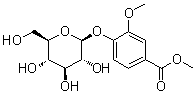 4-(beta-D-吡喃葡萄糖基氧基)-3-甲氧基苯甲酸甲酯分子结构 (CAS 72500-11-9)