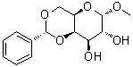 甲基 4,6-O-[(R)-苄叉]-alpha-D-吡喃半乳糖苷分子结构 (CAS 72904-85-9)