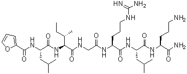 N-(2-呋喃基羰基)-L-亮氨酰-L-异亮氨酰甘氨酰-L-精氨酰-L-亮氨酰-L-鸟氨酰胺分子结构 (CAS 729589-58-6)