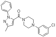structure of CAS# 729605-21-4, [4-(3-氯苯基)哌嗪-1-基](5-甲基-2-苯基-2H-吡唑-3-基)甲酮