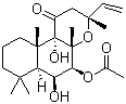 CAS # 72963-77-0, 1-Deoxyforskolin, Coleonol D, Forskolin F, (3R,4aR,5S,6S,6aS,10aS,10bS)-5-(Acetyloxy)-3-ethenyldodecahydro-6,10b-dihydroxy-3,4a,7,7,10a-pentamethyl-1H-naphtho[2,1-b]pyran-1-one