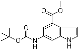 structure of CAS# 731810-56-3, 6-(叔丁氧羰基氨基)-1H-吲哚-4-羧酸甲酯