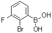 structure of CAS# 731817-89-3, 2-Bromo-3-fluorobenzeneboronic acid
