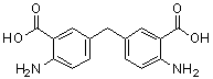 CAS # 7330-46-3, Bis(4-amino-3-carboxyphenyl)methane, 3,3'-Dicarboxy-4,4'-diaminodiphenylmethane, 4,4'-Diamino-3,3'-dicarboxydiphenylmethane, 4,4'-Diaminodiphenylmethane-3,3'-dicarboxylic acid, 5,5'-Methylenebis[2-aminobenzoic acid], 5,5'-Methylenedianthranilic acid, CB 37136, MBAA, NCI 37136, NSC 37136