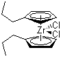 双(丙基环戊二烯)二氯化锆分子结构 (CAS 73364-09-7)