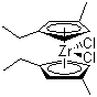 双(1-乙基-3-甲基环戊二烯)二氯化锆分子结构 (CAS 73364-11-1)