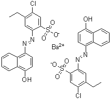 5-氯-4-乙基-2-[(4-羟基-1-萘基)偶氮]苯磺酸钡盐(2:1)分子结构 (CAS 73612-30-3)