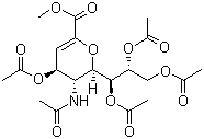 structure of CAS# 73960-72-2, (2R,3R,4S)-3-乙酰氨基-4-乙酰氧基-2-((1R,2R)-1,2,3-三乙酰氧基丙基)-3,4-二氢-2H-吡喃-6-羧酸甲酯