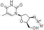 1-(3-叠氮基-2,3-二脱氧-beta-D-苏式-呋喃戊糖基)-5-甲基-2,4(1H,3H)-嘧啶二酮分子结构 (CAS 73971-82-1)