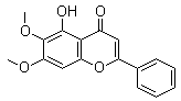 structure of CAS# 740-33-0, 5-Hydroxy-6,7-dimethoxy-2-phenyl-4H-1-benzopyran-4-one