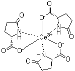 5-氧代-L-脯氨酸铈络合物分子结构 (CAS 74060-41-6)