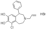CAS # 74115-01-8, SKF 82958 hydrobromide, 6-Chloro-2,3,4,5-tetrahydro-1-phenyl-3-(2-propenyl)-1H-3-benzazepine-7,8-diol hydrobromide, (±)-Chloro-APB hydrobromide, (±)-SKF 82958 hydrobromide, Chloro-APB hydrobromide, SKF 82598, SKF 82958 HBr