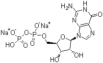 structure of CAS# 7415-69-2, 鸟苷-5'-二磷酸二钠盐