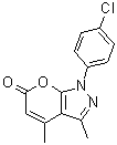 structure of CAS# 74169-54-3, 1-(4-氯苯基)-3,4-二甲基吡喃并[2,3-c]吡唑-6(1H)-酮