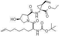 CAS # 744250-77-9, (1R,2S)-1-[[[(2S,4S)-1-[(2S)-2-[[(1,1-Dimethylethoxy)carbonyl]amino]-1-oxo-8-nonen-1-yl]-4-hydroxy-2-pyrrolidinyl]carbonyl]amino]-2-ethenylcyclopropanecarboxylic acid ethyl ester