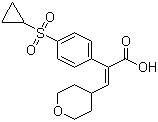 (E)-2-(4-(环丙基磺酰基)苯基)-3-(四氢-2H-吡喃-4-基)丙烯酸分子结构 (CAS 745052-98-6)