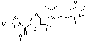 头孢曲松钠分子结构 (CAS 74578-69-1)