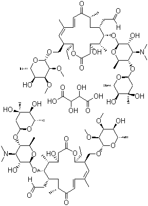 Tylosin tartrate molecular structure (CAS 74610-55-2)