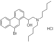 CAS # 7467-94-9, 9-Bromo-alpha-[(dipentylamino)methyl]-1-phenanthrenemethanol hydrochloride, NSC 400704