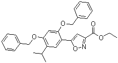 5-[2,4-二(苄氧基)-5-异丙基苯基]异恶唑-3-羧酸乙酯分子结构 (CAS 747414-20-6)