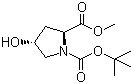 structure of CAS# 74844-91-0, N-Boc-trans-4-Hydroxy-L-proline methyl ester