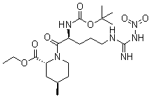 CAS # 74874-07-0, [2R-[1(S),2alpha,4beta]]-1-[2-[[(1,1-Dimethylethoxy)carbonyl]amino]-5-[[imino(nitroamino)methyl]amino]-1-oxopentyl]-4-methyl-2-piperidinecarboxylic acid ethyl ester
