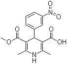 structure of CAS# 74936-72-4, 1,4-二氢-2,6-二甲基-4-(3-硝基苯基)吡啶-3,5-二甲酸单甲酯
