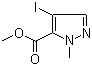 4-碘-1-甲基-1H-吡唑-5-羧酸甲酯分子结构 (CAS 75092-26-1)