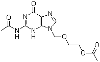 structure of CAS# 75128-73-3, 9-[(2-Acetoxyethoxy)methyl]-N2-acetylguanine