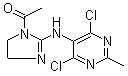 structure of CAS# 75438-54-9, 1-乙酰基-N-(4,6-二氯-2-甲基-5-嘧啶基)-4,5-二氢-1H-咪唑-2-胺