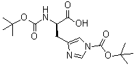 structure of CAS# 75498-93-0, N,N'-二(叔丁氧羰基)-D-组氨酸
