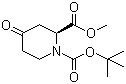 (2S)-4-氧代哌啶-1,2-二羧酸 1-叔丁酯 2-甲酯分子结构 (CAS 756486-14-3)