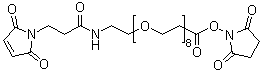 N-[27-[(2,5-二氧代-1-吡咯烷基)氧基]-27-氧代-3,6,9,12,15,18,21,24-八氧杂二十七烷-1-基]-2,5-二氢-2,5-二氧代-1H-吡咯-1-丙酰胺分子结构 (CAS 756525-93-6)