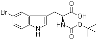 structure of CAS# 75816-20-5, N-叔丁氧羰基-5-溴-L-色氨酸