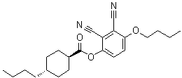反式-4-丁基环己烷羧酸 4-丁氧基-2,3-二氰基苯基酯分子结构 (CAS 75941-46-7)