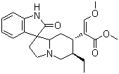 CAS # 76-66-4, Rhynchophylline, Methyl (E)-2-[(6'R,7'S)-6'-ethyl-2-oxospiro[1H-indole-3,1'-3,5,6,7,8,8a-hexahydro-2H-indolizine]-7'-yl]-3-methoxyprop-2-enoate