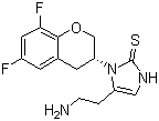 structure of CAS# 760173-05-5, (R)-5-(2-Aminoethyl)-1-(6,8-difluorochroman-3-yl)-1,3-dihydroimidazole-2-thione